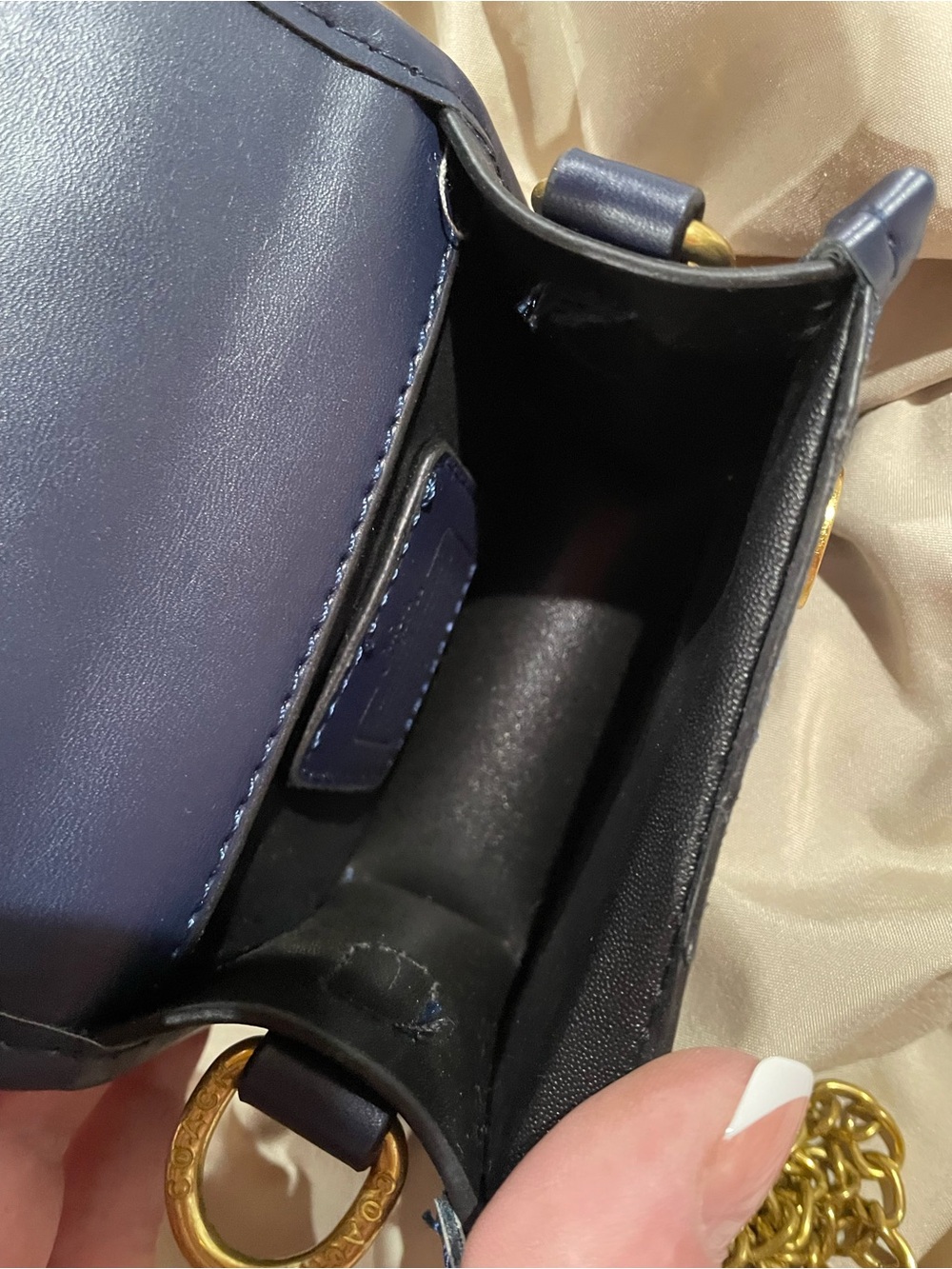 Coach Mini Top-Handle Bag in Denim Blue Crossbody - Picture 9 of 12